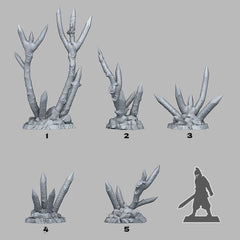 Tabletop Miniatur Figur "Abandoned Dangerous Sticks" für 28mm Maßstab, im Set oder einzeln erhältlich, unbemalter Baum für Terrain, DnD - Role Playing Miniatures