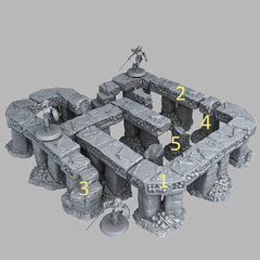 Tabletop Miniatur Figur "Catacomb Modular Bridges" für 28mm Maßstab, im Set oder einzeln erhältlich, unbemalte Ruine für Terrain, Diorama - Role Playing Miniatures