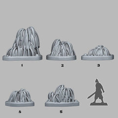 Tabletop Miniatur Figur "Strange Swamp Willows" für 28mm Maßstab, im Set oder einzeln erhältlich, unbemalte Pflanze für Terrain, DnD - Role Playing Miniatures