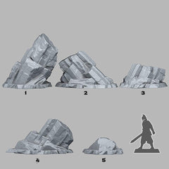 Tabletop Miniatur Figur "Martian Monolith" für 28mm Maßstab, im Set oder einzeln erhältlich, unbemalte Steine für Terrain, Grimdark, DnD - Role Playing Miniatures