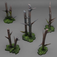 Tabletop Miniatur Figur "Pointy Dangerous Trees" für 28mm Maßstab, im Set oder einzeln erhältlich, unbemalter Baum für Terrain, Diorama, DnD - Role Playing Miniatures