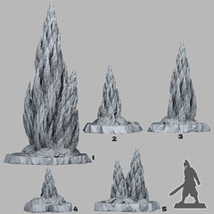 Tabletop Miniatur Figur "Spiraling Pine" für 28mm Maßstab, im Set oder einzeln erhältlich, unbemalter Baum für Terrain, Diorama, DnD - Role Playing Miniatures