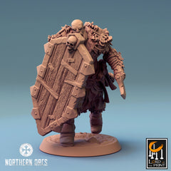 Orc Soldier Axe, Clan Northern Orcs | 6 Posen | inkl. Base und DnD Stats als PDF | unbemalt, Grau | für 32mm Scale | Tabletop | Grimdark - Role Playing Miniatures