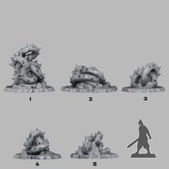 Tabletop Miniatur Figur "Giant Brambles" für 28mm Maßstab, im Set oder einzeln erhältlich, unbemalte Pflanze für Terrain, Diorama, DnD - Role Playing Miniatures