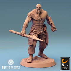 Orc Soldier Spear, Clan Northern Orcs | 6 Posen | inkl. Base und DnD Stats als PDF | unbemalt, Grau | für 32mm Scale | Tabletop | Grimdark - Role Playing Miniatures