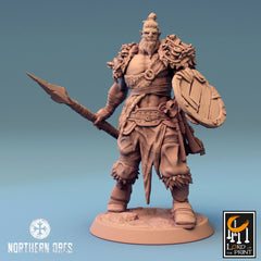 Orc Soldier Spear, Clan Northern Orcs | 6 Posen | inkl. Base und DnD Stats als PDF | unbemalt, Grau | für 32mm Scale | Tabletop | Grimdark - Role Playing Miniatures