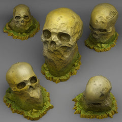 Tabletop Miniatur Figur "Giant Skull Stones" für 28mm Maßstab, im Set oder einzeln erhältlich, unbemalte große Schädel für Terrain, DnD - Role Playing Miniatures