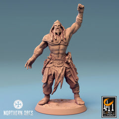 Orc Soldier, Clan Northern Orcs | 2 Posen | inkl. Base und DnD Stats als PDF | unbemalt, Grau | für 32mm Scale | Tabletop | Grimdark - Role Playing Miniatures