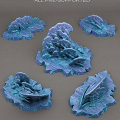 Tabletop Miniatur Figur "Icy Coral" für 28mm Maßstab, im Set oder einzeln erhältlich, unbemalte Koralle für Terrain, Diorama und DnD - Role Playing Miniatures