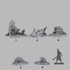 Tabletop Miniatur Figur "Icy Coral" für 28mm Maßstab, im Set oder einzeln erhältlich, unbemalte Koralle für Terrain, Diorama und DnD - Role Playing Miniatures