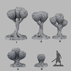 Tabletop Miniatur Figur "Scifi Unknown Flowers" für 28mm Maßstab, im Set oder einzeln erhältlich, unbemalte Pflanze für Terrain, DnD - Role Playing Miniatures