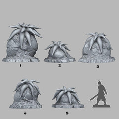 Tabletop Miniatur Figur "Mysterious Starfish Flowers" für 28mm Maßstab, im Set oder einzeln erhältlich, unbemalte Pflanze für Terrain, DnD - Role Playing Miniatures