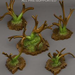 Tabletop Miniatur Figur "Fantasy Trees" für 28mm Maßstab, im Set oder einzeln erhältlich, unbemalter Baum für Terrain, Diorama, DnD - Role Playing Miniatures