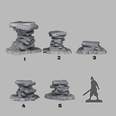 Tabletop Miniatur Figur "Mystic Stackings" für 28mm Maßstab, im Set oder einzeln erhältlich, unbemalte Ruine für Terrain, DnD, Diorama - Role Playing Miniatures