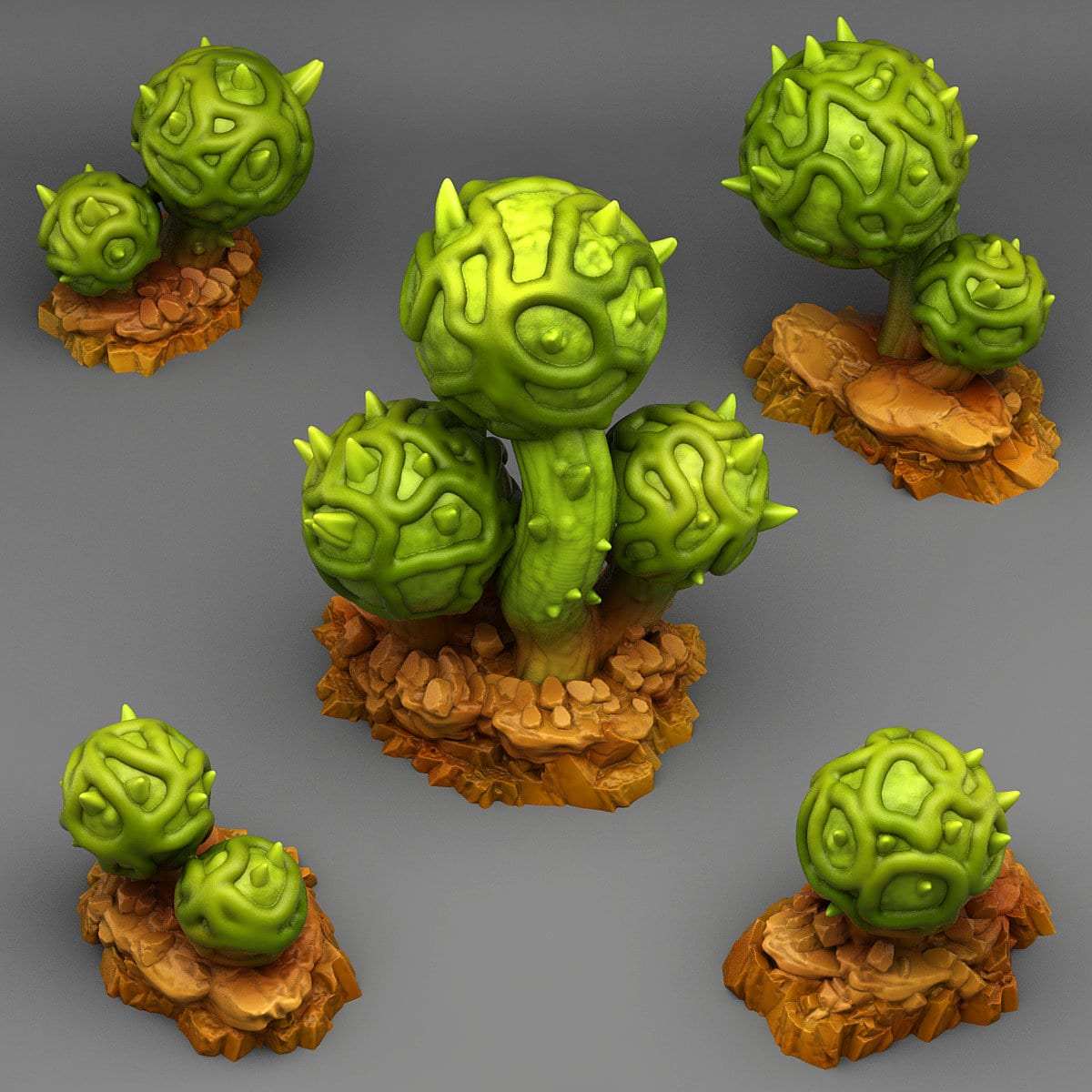 Tabletop Miniatur Figur "Alien Cactus" für 28mm Maßstab, im Set oder einzeln erhältlich, unbemalter Kaktus für Terrain, Diorama und DnD - Role Playing Miniatures