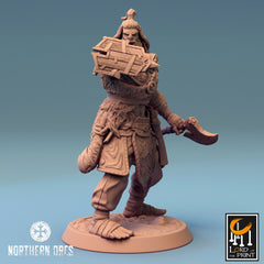 Orc Soldier Axe, Clan Northern Orcs | 6 Posen | inkl. Base und DnD Stats als PDF | unbemalt, Grau | für 32mm Scale | Tabletop | Grimdark - Role Playing Miniatures