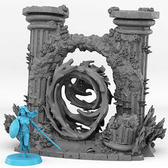 Tabletop Miniatur Figur "Underwater Temple Portal" für 28mm Maßstab, unbemaltes Tor mit Farb-Effekt für Terrain, DnD, Grimdark - Role Playing Miniatures