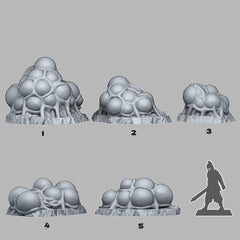 Tabletop Miniatur Figur "Ice Spider Eggs" für 28mm Maßstab, im Set oder einzeln erhältlich, unbemalte Eier für Terrain, DnD, Grimdark - Role Playing Miniatures