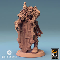 Orc Soldier, Clan Northern Orcs | 2 Posen | inkl. Base und DnD Stats als PDF | unbemalt, Grau | für 32mm Scale | Tabletop | Grimdark - Role Playing Miniatures