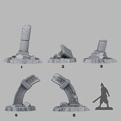 "Stargate Ruins" für 28mm Maßstab, im Set oder einzeln erhältlich, unbemalte Ruine für Terrain, DnD, Diorama - Role Playing Miniatures