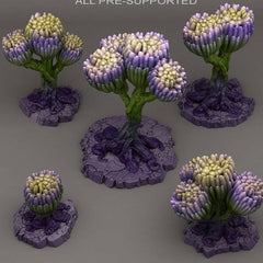 Tabletop Miniatur Figur "Scifi Unknown Flowers" für 28mm Maßstab, im Set oder einzeln erhältlich, unbemalte Pflanze für Terrain, DnD - Role Playing Miniatures