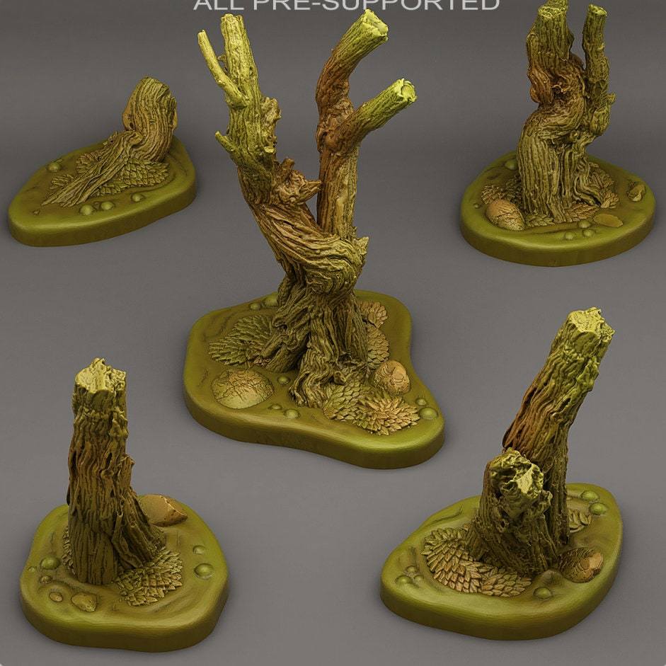 Tabletop Miniatur Figur "Marshy Dead Trees" für 28mm Maßstab, im Set oder einzeln erhältlich, unbemalter Baum für Terrain, Diorama, DnD - Role Playing Miniatures