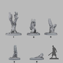 Tabletop Miniatur Figur "Marshy Dead Trees" für 28mm Maßstab, im Set oder einzeln erhältlich, unbemalter Baum für Terrain, Diorama, DnD - Role Playing Miniatures