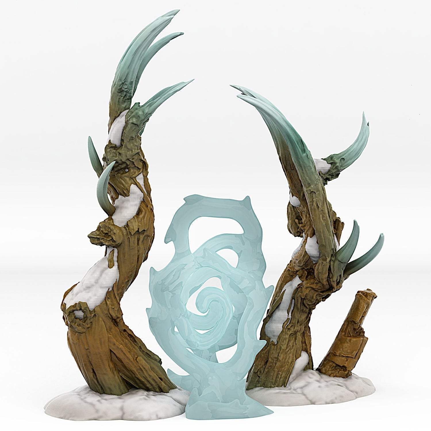 Tabletop Miniatur Figur "Magic Winter Forest Portal" für 28mm Maßstab, unbemaltes Tor mit Farb-Effekt, DnD, Diorama, Grimdark - Role Playing Miniatures