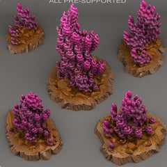 Tabletop Miniatur Figur "Majestic Twisted Anemones" für 28mm Maßstab, im Set oder einzeln erhältlich, unbemalte Pflanze für Terrain, DnD - Role Playing Miniatures