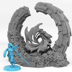 Tabletop Miniatur Figur "Pandora Portal" für 28mm Maßstab, passend zu Set "Pandora Ruins", unbemaltes Tor mit Farb-Effekt für Terrain, DnD - Role Playing Miniatures