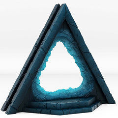 Tabletop Miniatur Figur "Alien Pyramid Portal" für 28mm Maßstab, passend zu Set "Sci-Fi Ruins", unbemaltes Tor mit Farb-Effekt für Terrain - Role Playing Miniatures