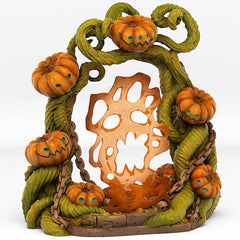 Tabletop Miniatur Halloween Kürbis Figur "Pumpkins Portal With Its Creepy" für 28mm Maßstab, unbemaltes Tor mit Farb-Effekt, DnD - Role Playing Miniatures