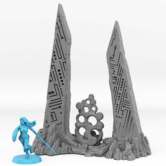 Tabletop Miniatur Figur "Mars Portal" für 28mm Maßstab, unbemaltes Tor mit Farb-Effekt, DnD - Role Playing Miniatures