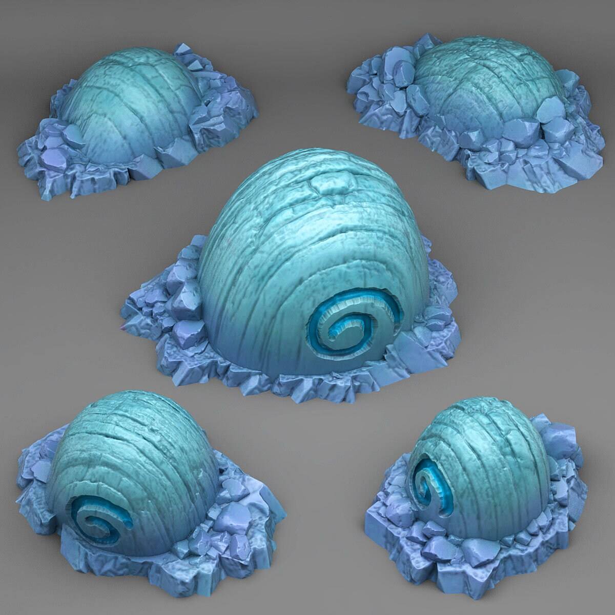 Tabletop Miniatur Figur "Fossilised Ice Snails" für 28mm Maßstab, im Set oder einzeln erhältlich, unbemalte Grabsteine für Terrain, DnD - Role Playing Miniatures