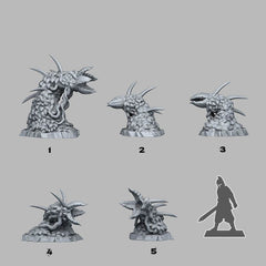 Tabletop Miniatur Figur "Carnivorous Hedges" für 28mm Maßstab, im Set oder einzeln erhältlich, unbemalte Pflanze für Terrain, DnD - Role Playing Miniatures