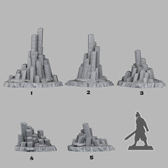 Tabletop Miniatur Figur "Witcher Crystal Stones" für 28mm Maßstab, im Set oder einzeln erhältlich, unbemalte Kristalle für Terrain, Grimdark - Role Playing Miniatures