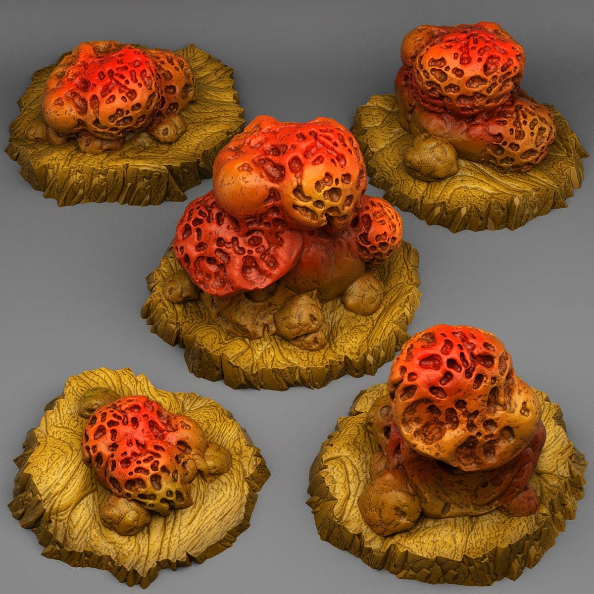 Tabletop Miniatur Figur "Wormhole Mushrooms" für 28mm Maßstab, im Set oder einzeln erhältlich, unbemalter Pilz für Terrain, DnD - Role Playing Miniatures