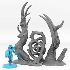 Tabletop Miniatur Figur "Magic Winter Forest Portal" für 28mm Maßstab, unbemaltes Tor mit Farb-Effekt, DnD, Diorama, Grimdark - Role Playing Miniatures