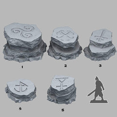 Tabletop Miniatur Figur "Gaelic Stones" für 28mm Maßstab, im Set oder einzeln erhältlich, unbemalte Steine für Terrain, Grimdark, DnD, 40K - Role Playing Miniatures