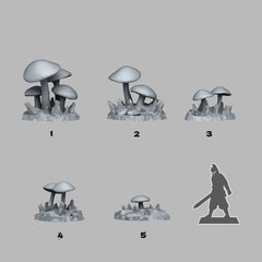 Tabletop Miniatur Figur "Giant Desert Mushrooms" für 28mm Maßstab, im Set oder einzeln erhältlich, unbemalte Pflanze für DnD, Grimdark - Role Playing Miniatures