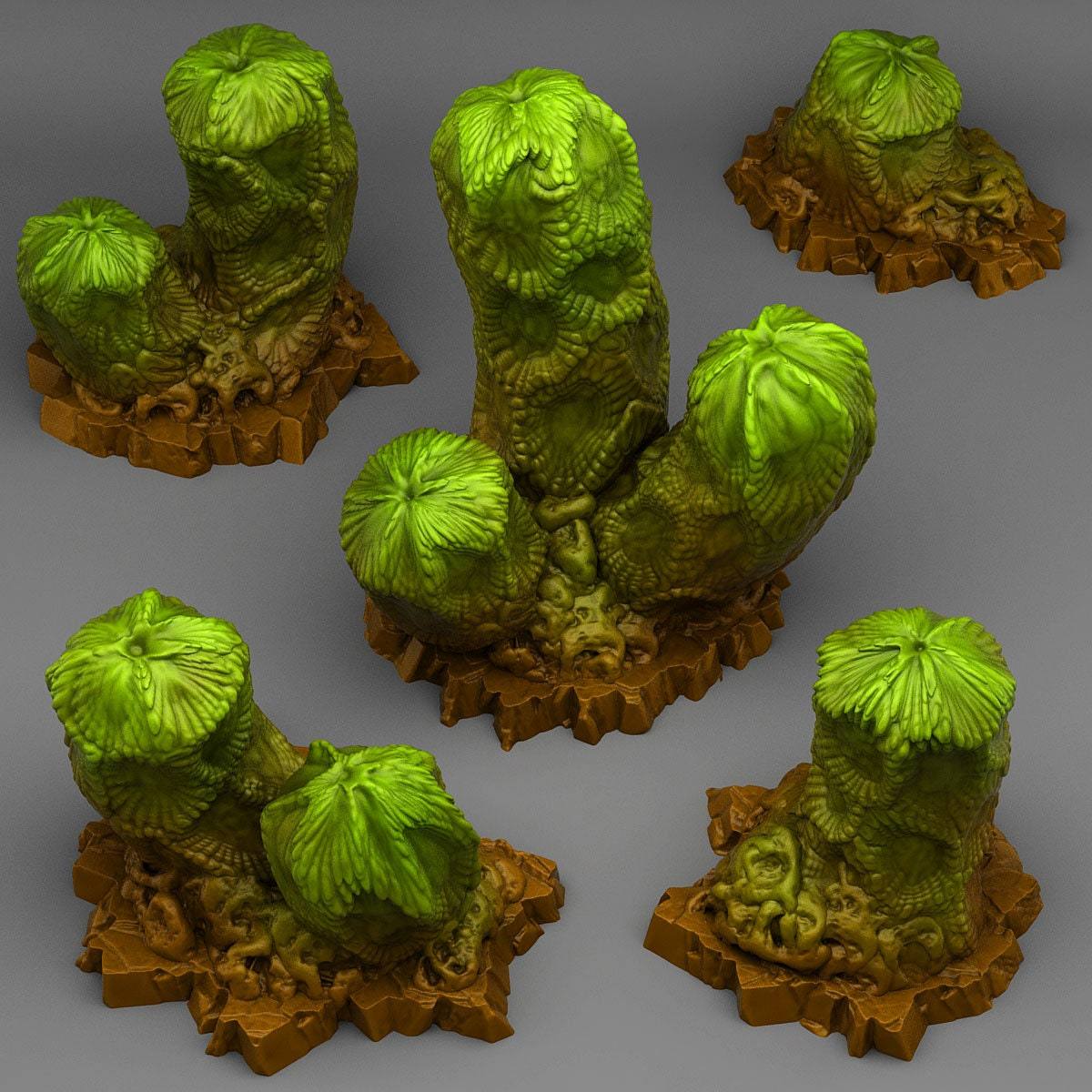 Tabletop Miniatur Figur "Cactus From Mars" für 28mm Maßstab, im Set oder einzeln erhältlich, unbemalter Kaktus für Terrain, Diorama und DnD - Role Playing Miniatures