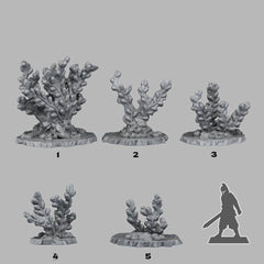 Tabletop Miniatur Figur "Giant Brown Algae" für 28mm Maßstab, im Set oder einzeln erhältlich, unbemalte Korallen für Terrain, Diorama, DnD - Role Playing Miniatures