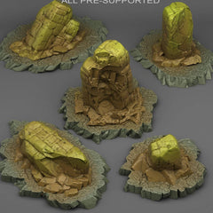 Tabletop Miniatur Figur "Ancient Ruins Jungle" für 28mm Maßstab, im Set oder einzeln erhältlich, unbemalte Ruine für Terrain, DnD, Diorama - Role Playing Miniatures