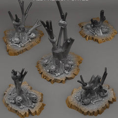 Tabletop Miniatur Figur "Cannibal feast branches" für 28mm Maßstab, im Set oder einzeln erhältlich, unbemalte Ornamente für Terrain, DnD - Role Playing Miniatures