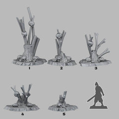 Tabletop Miniatur Figur "Cannibal feast branches" für 28mm Maßstab, im Set oder einzeln erhältlich, unbemalte Ornamente für Terrain, DnD - Role Playing Miniatures