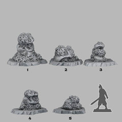 Tabletop Miniatur Figur "Underwater Sponge Rocks" für 28mm Maßstab, im Set oder einzeln erhältlich, unbemalte Korallen für Terrain, DnD - Role Playing Miniatures