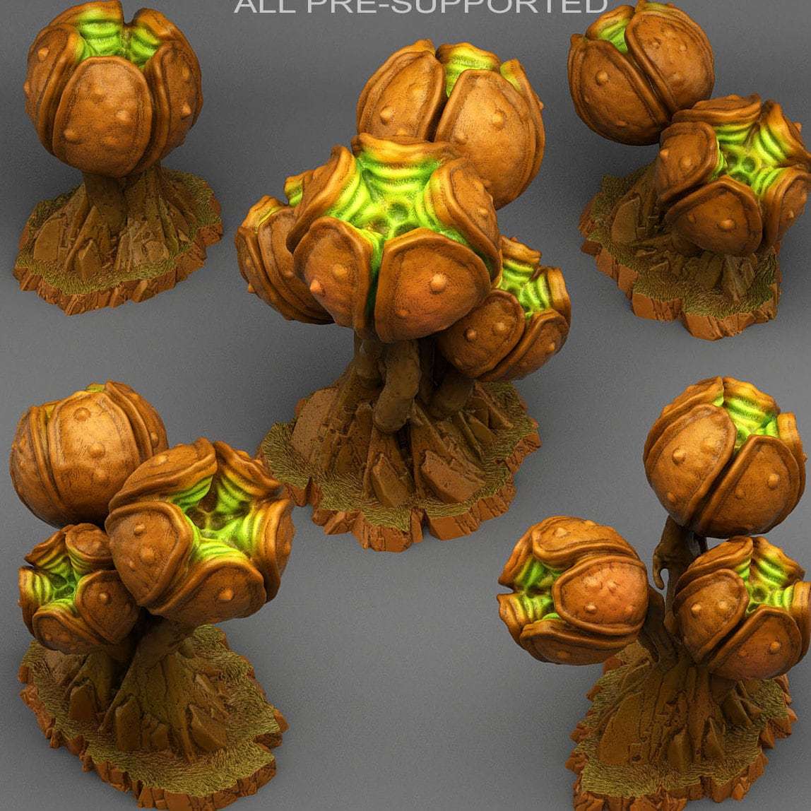 Tabletop Miniatur Figur "Insanity Spore Pods" für 28mm Maßstab, im Set oder einzeln erhältlich, unbemalter Pflanze für Terrain, DnD - Role Playing Miniatures