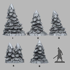 Tabletop Miniatur Figur "Pine Trees" für 28mm Maßstab, im Set oder einzeln erhältlich, unbemalte Bäume für Terrain und Diorama, DnD - Role Playing Miniatures