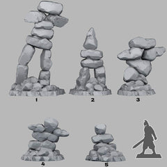 Tabletop Miniatur Figur "Primal Inuk Shuk" für 28mm Maßstab, im Set oder einzeln erhältlich, unbemalte Steine für Terrain, DnD - Role Playing Miniatures