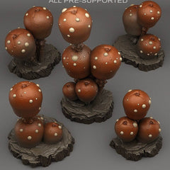 Tabletop Miniatur Figur "Candy Mushrooms" für 28mm Maßstab, im Set oder einzeln erhältlich, unbemalte Pilze für Terrain und Diorama, DnD - Role Playing Miniatures